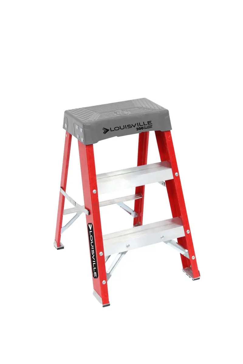 Louisville Ladder 2 ft Fiberglass Step Stool, FS1502, Type IA, 300 lbs | Industrial Grade Non-Conductive Ladder - main product image