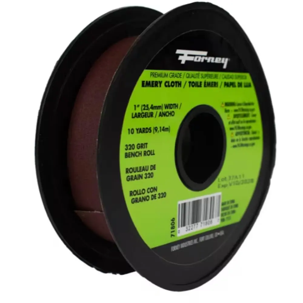 Forney Emery Cloth 80-Grit 1" x 10 Yd Bench Roll | Heavy-Duty Metal & Wood Sanding - main product image