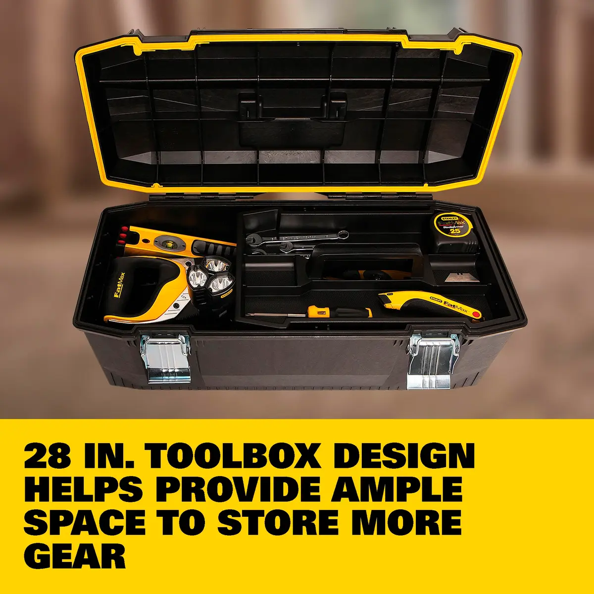 STANLEY 28 in. Structural Foam Portable Toolbox, Heavy Duty with Water-Resistant Seal - view 2