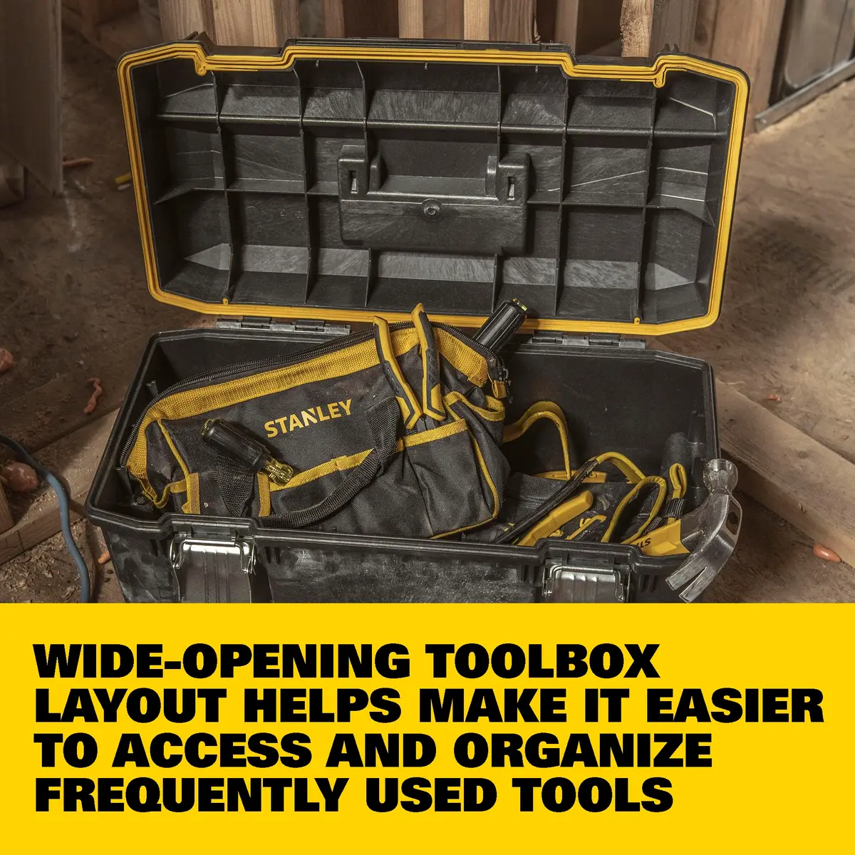 STANLEY 28 in. Structural Foam Portable Toolbox, Heavy Duty with Water-Resistant Seal - view 3