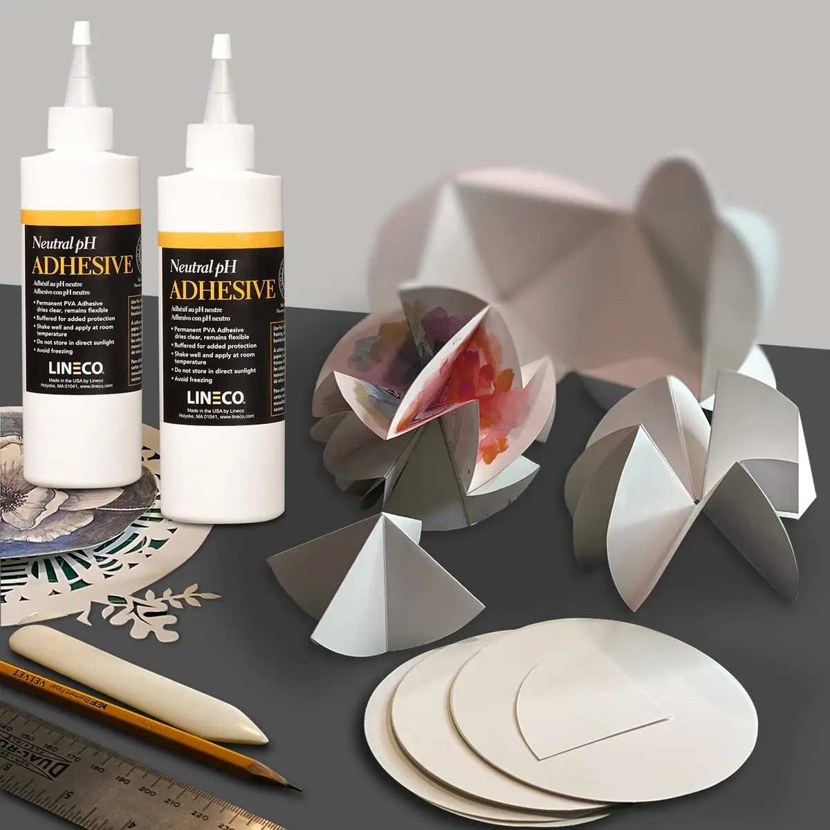 Lineco Neutral pH Adhesive 118ml (4 Fl Oz) | Acid-Free Bookbinding Glue for Crafts - view 5