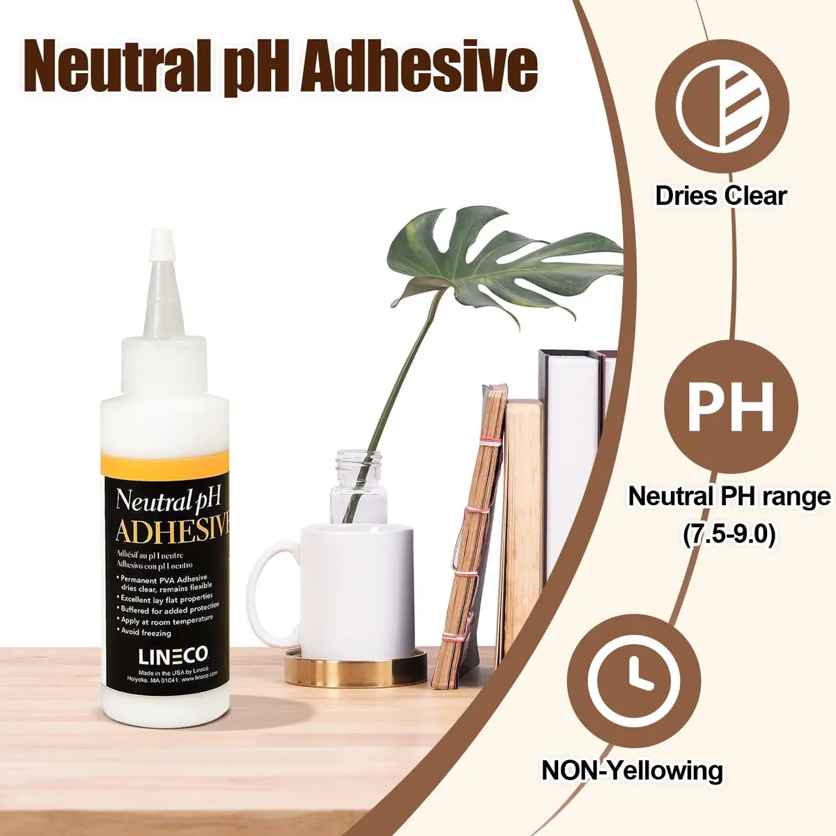 Lineco Neutral pH Adhesive 118ml (4 Fl Oz) | Acid-Free Bookbinding Glue for Crafts - view 2