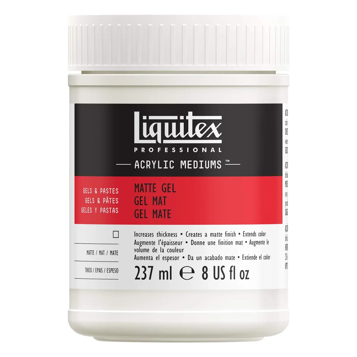 Liquitex Professional Matte Gel Medium, 237ml (8-oz) | Satin Matte Finish, Extends Paint & Adds Texture - main product image