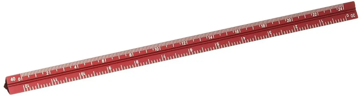 Alumicolor 3000 Series 6-Inch Red Aluminum Triangular Engineer Scale | Precise & Lightweight (70-120 chars) - main product image