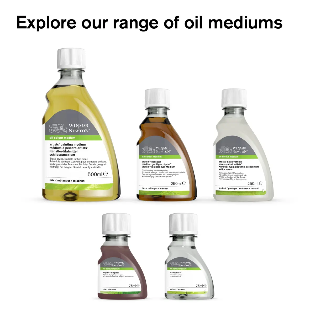 Winsor & Newton Oil Painting Medium 500ml (16.9 Fl Oz) | Slow Drying Gloss Medium for Detail & Glazing - view 7