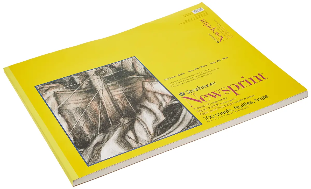 Strathmore 300 Series Newsprint Pad 45.72cm x 60.96cm (18 x 24 inches) | 100 Sheets Rough Paper for Sketching - main product image
