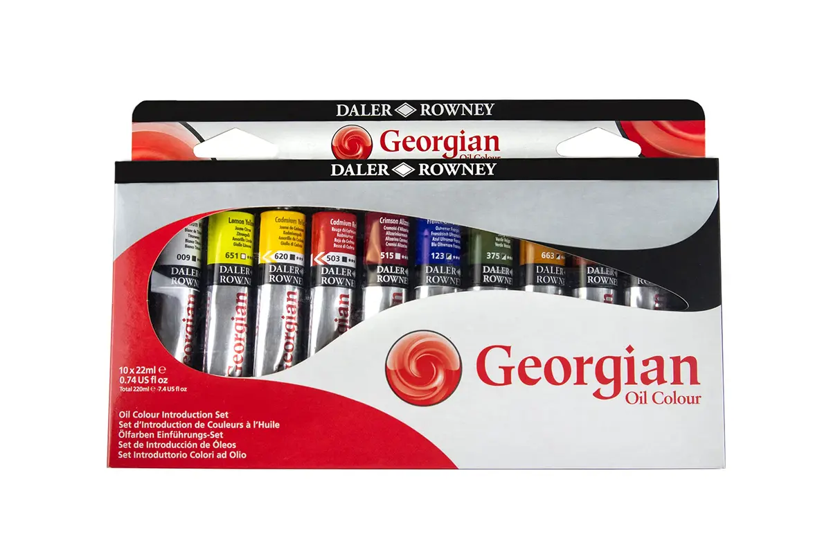 Daler Rowney Georgian Oil Paint Set 10-Tube | Professional Artist Supplies for Canvas & Paper - main product image