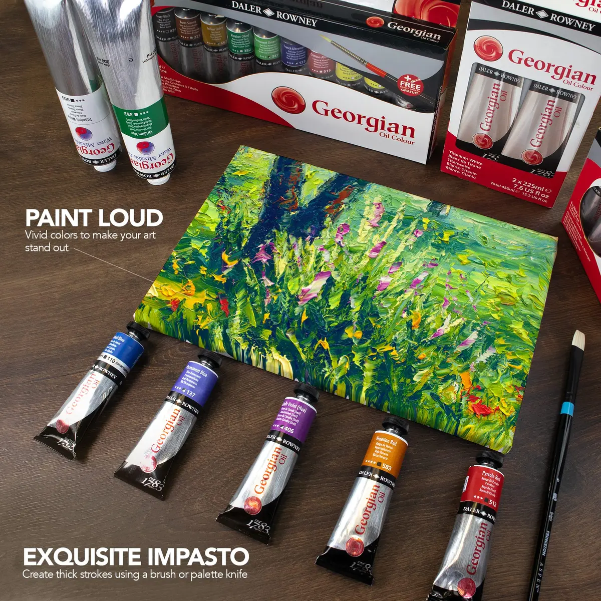 Daler Rowney Georgian Oil Paint Set 10-Tube | Professional Artist Supplies for Canvas & Paper - view 6