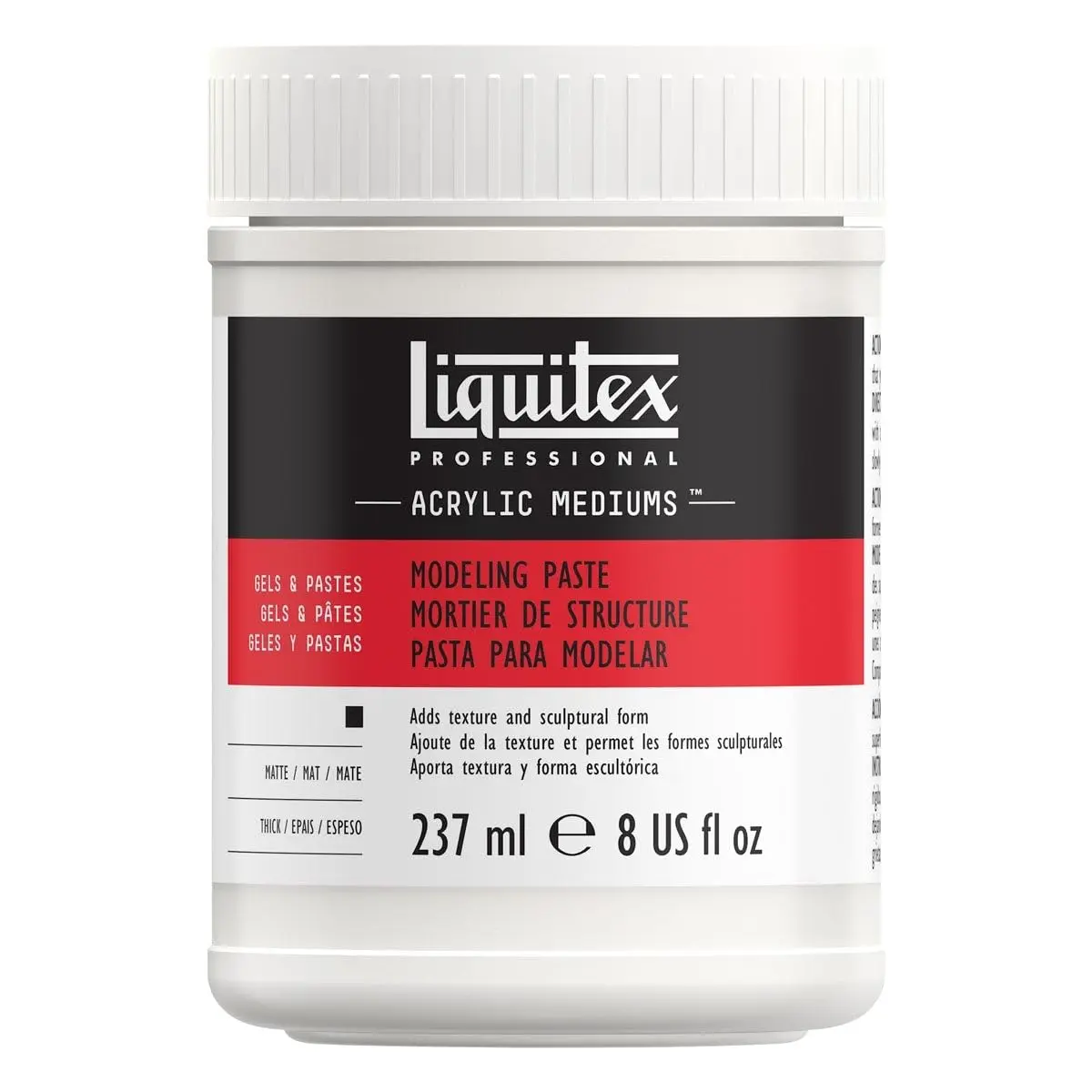 Liquitex Professional Modeling Paste 237ml (8-oz) | Builds Heavy Textures, Dries Hard Like Stone - main product image