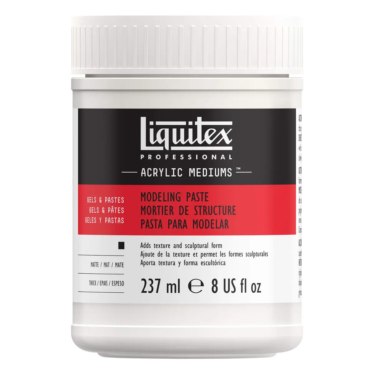 Liquitex Professional Modeling Paste 237ml (8-oz) | Builds Heavy Textures, Dries Hard Like Stone - view 3