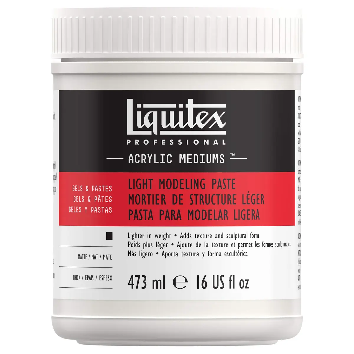 Liquitex Professional Light Modeling Paste 473ml (16-oz) | Builds Form & Structure - main product image