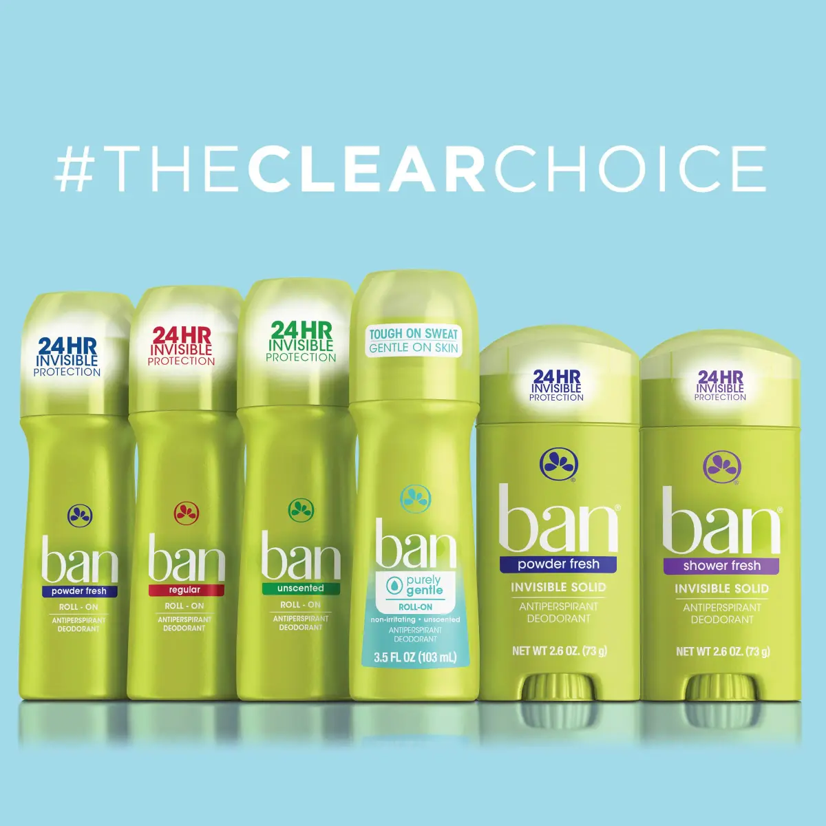 Ban Invisible Solid Antiperspirant Deodorant for Women and Men, Sweet Simplicity Scent, 73.7g (2.6 Oz) | 24-Hour Odor & Wetness Protection - view 5