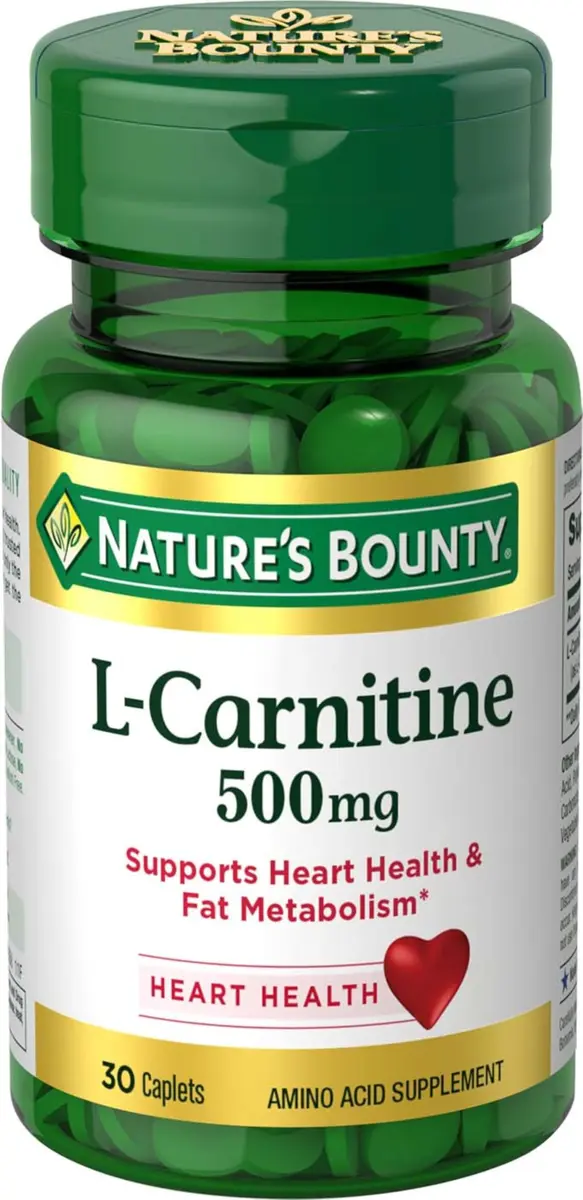 Nature's Bounty L-Carnitine 500 mg 30 Count Tablets | Supports Heart Health & Fat Metabolism - main product image