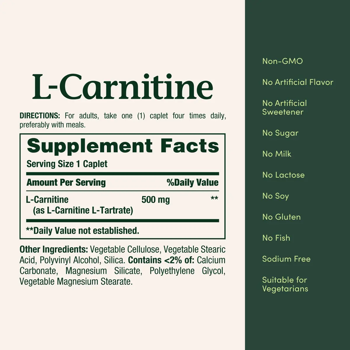 Nature's Bounty L-Carnitine 500 mg 30 Count Tablets | Supports Heart Health & Fat Metabolism - view 5