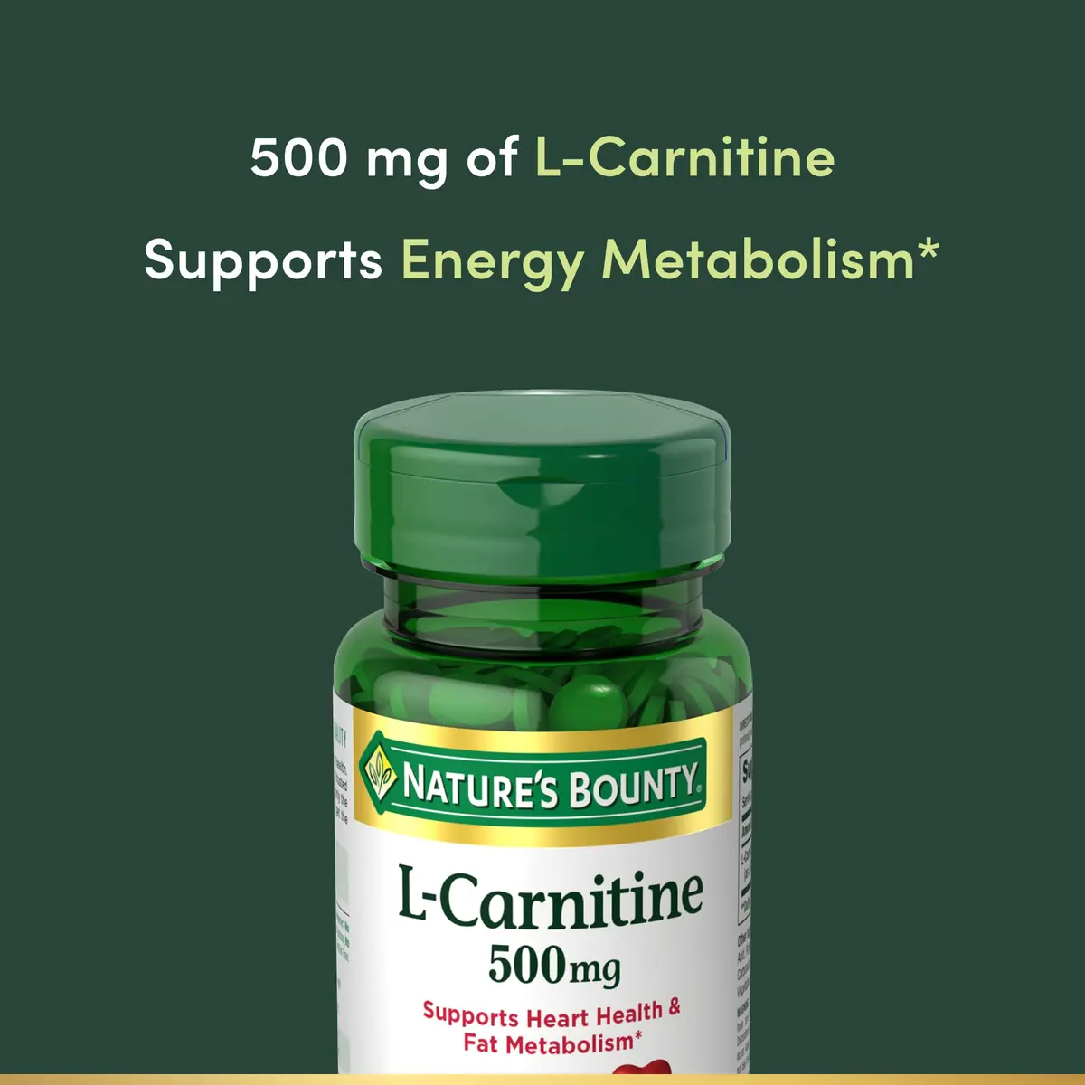 Nature's Bounty L-Carnitine 500 mg 30 Count Tablets | Supports Heart Health & Fat Metabolism - view 3