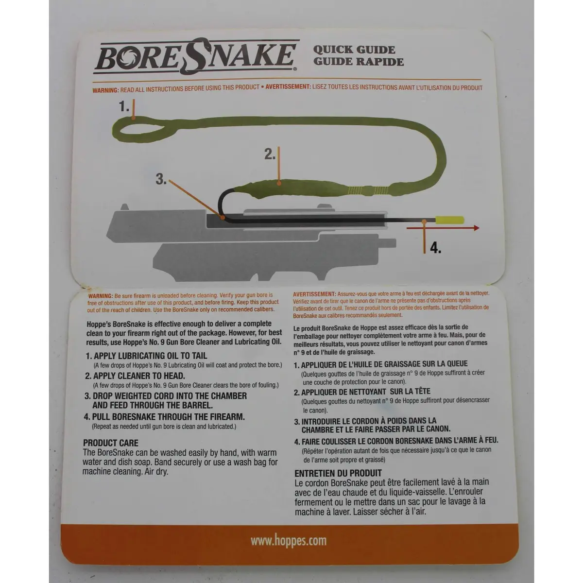 Hoppe's BoreSnake Pistol Bore Cleaner .22 Cal | One-Piece Design, Nylon-Mesh, Reusable - view 5