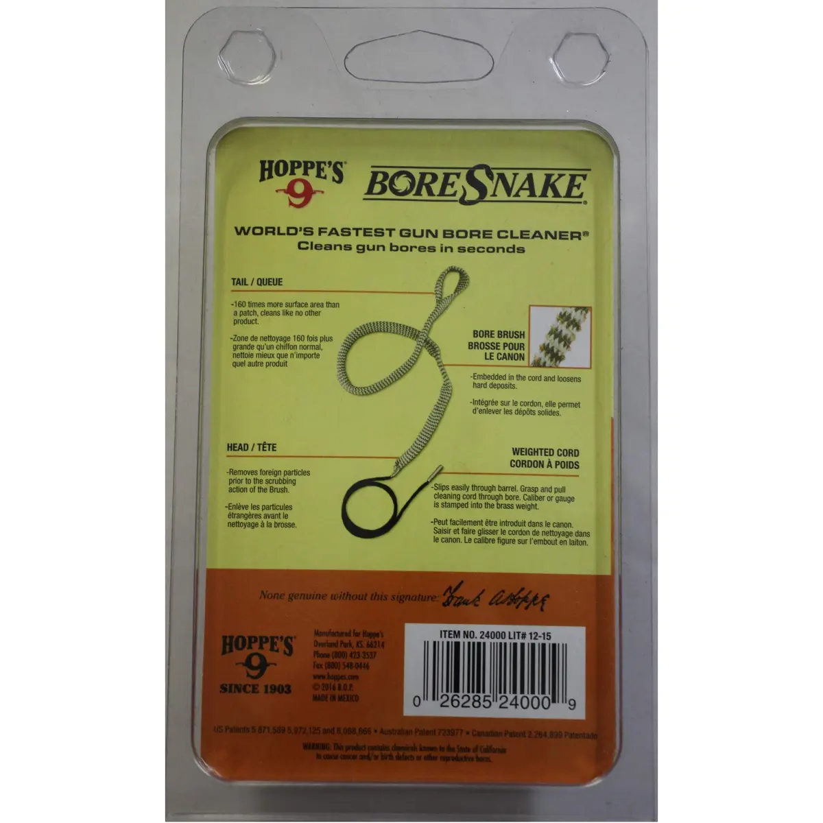 Hoppe's BoreSnake Pistol Bore Cleaner .22 Cal | One-Piece Design, Nylon-Mesh, Reusable - view 3
