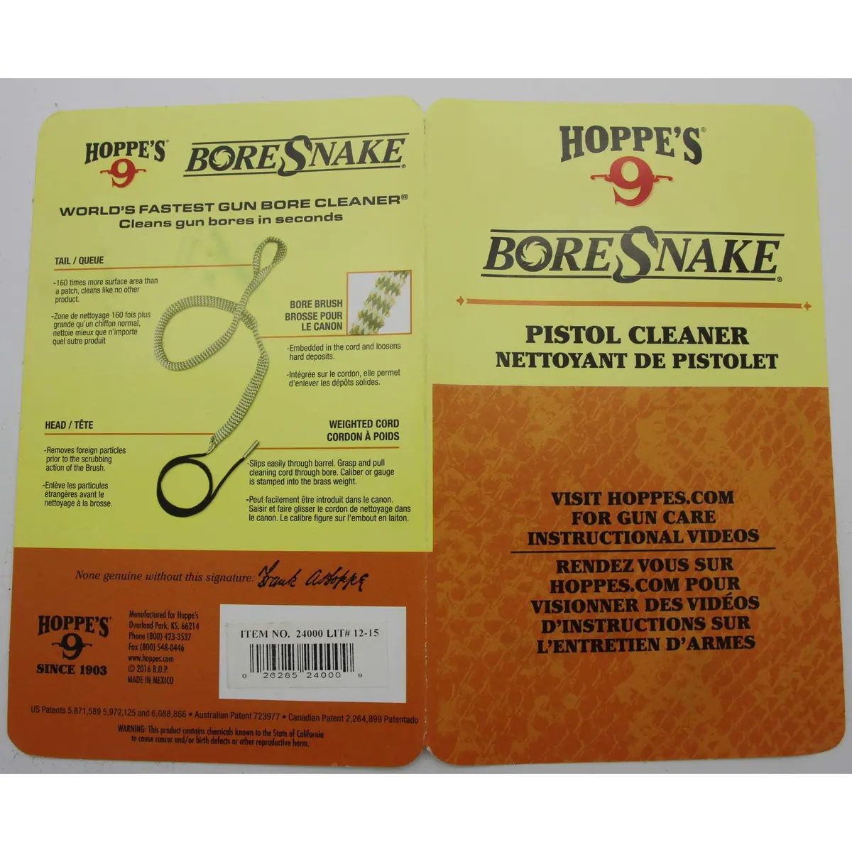 Hoppe's BoreSnake Pistol Bore Cleaner .22 Cal | One-Piece Design, Nylon-Mesh, Reusable - view 4
