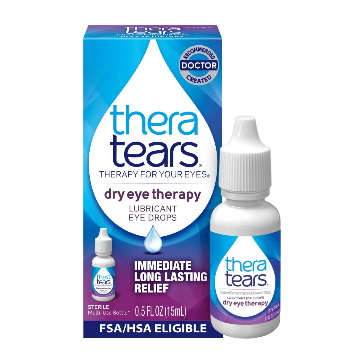 TheraTears Dry Eye Drops Lubricating 15ml (0.5 Fl Oz) | Doctor Recommended for Immediate Relief - main product image