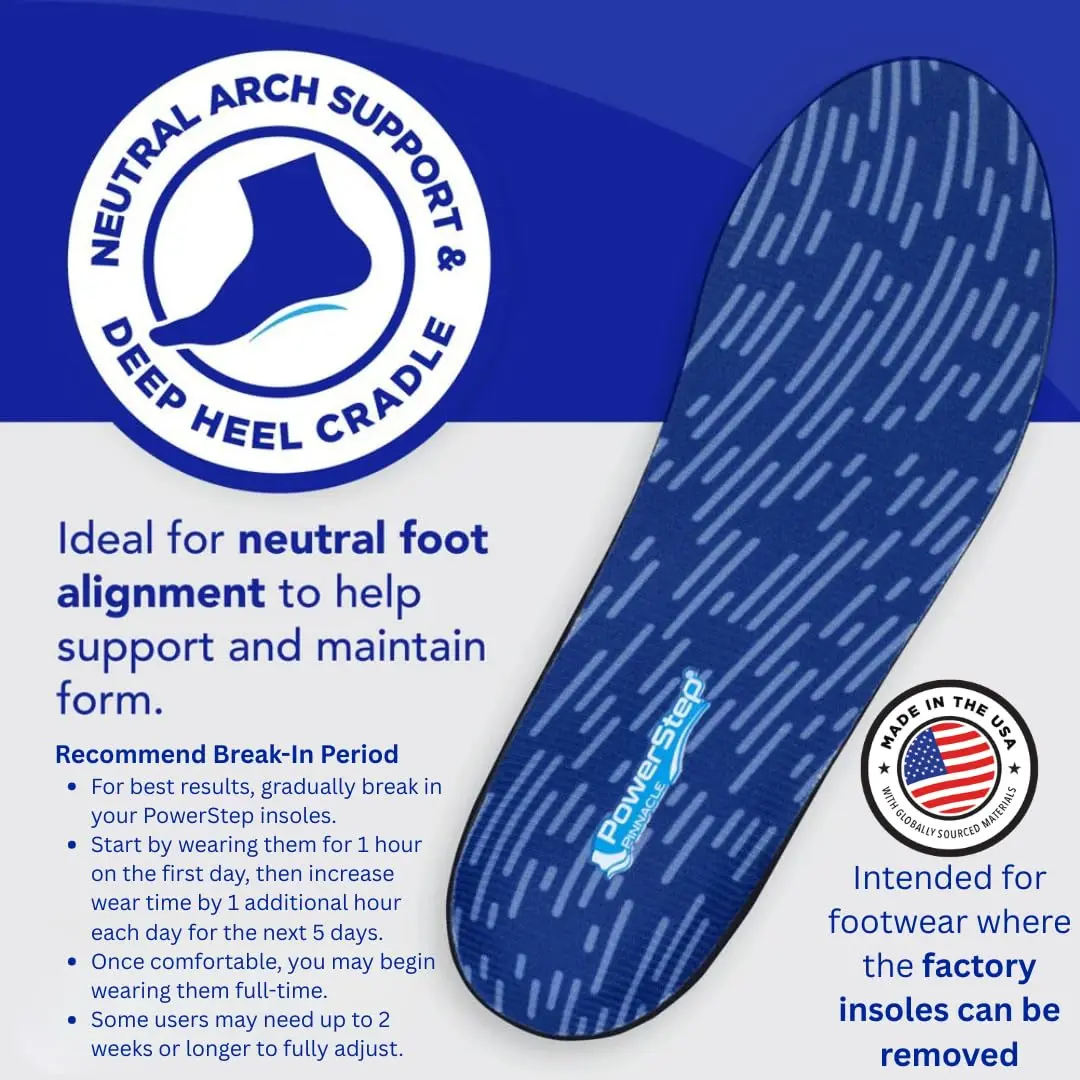 PowerStep Pinnacle Insoles | Plantar Fasciitis Relief & Neutral Arch Support (Men's 7-7.5 / Women's 9-9.5) - view 4