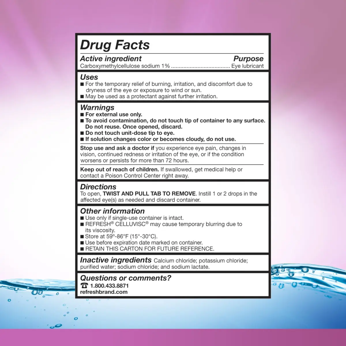 Refresh Celluvisc Lubricant Eye Gel Preservative-Free Artificial Tears 0.4 mL (0.01 fl oz) 30 Single-Use Containers | FDA Approved Medication - view 7