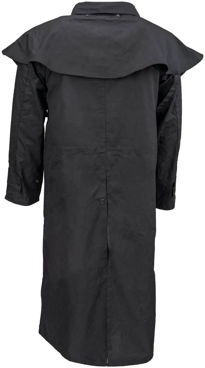 Outback Trading Low Rider Duster Coat Black Small | Waterproof Cotton Oilskin - view 5