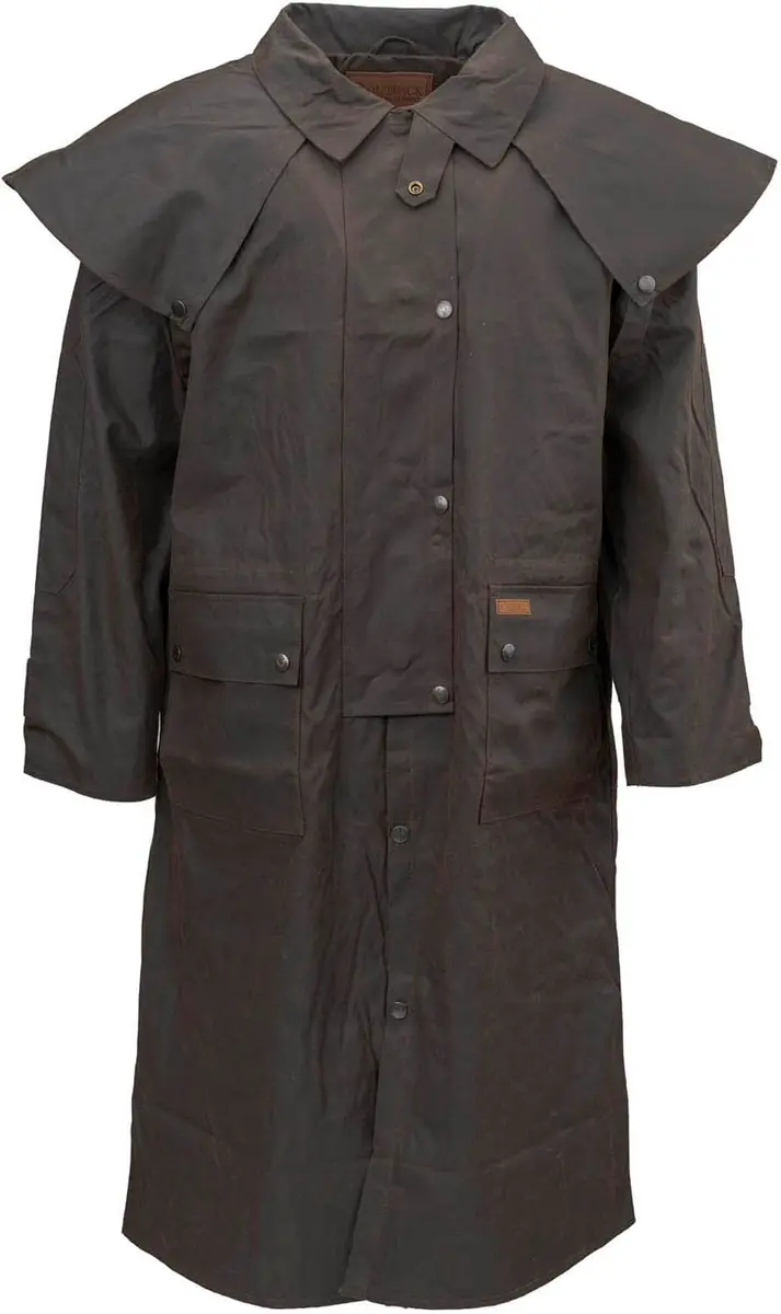 Outback Trading Company Unisex Low Rider Duster Brown Medium | Waterproof Oilskin Coat - main product image
