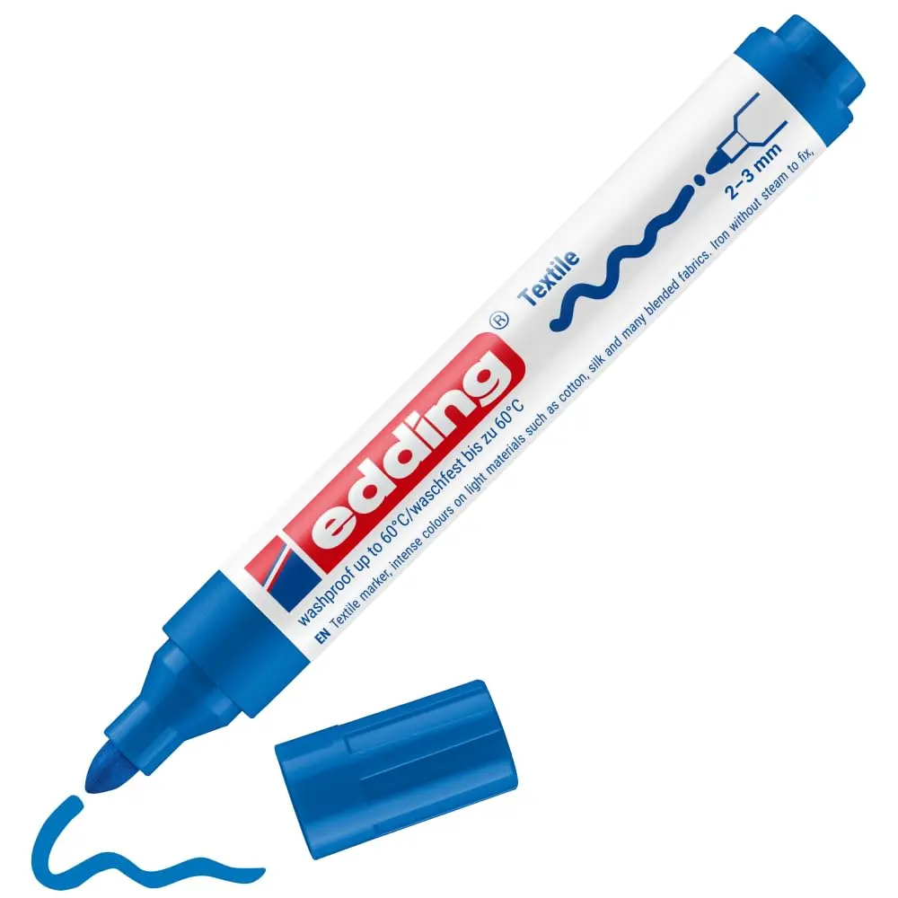 edding Textile Marker - Blue | Wash-Resistant Fabric Pen for Creative Designs - main product image