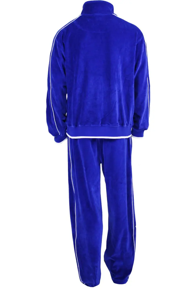 Sweatsedo Electric Blue Velour Sweatsuit XX-Large | Soft Cotton-Poly Blend for Lounge & Exercise - view 2