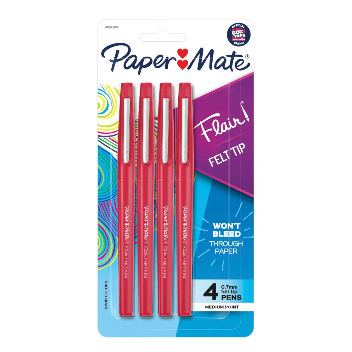 Paper Mate Flair Felt Tip Pens, Medium Point (0.7mm), Red, 4 Count | Bold Lines for Expressive Writing - main product image