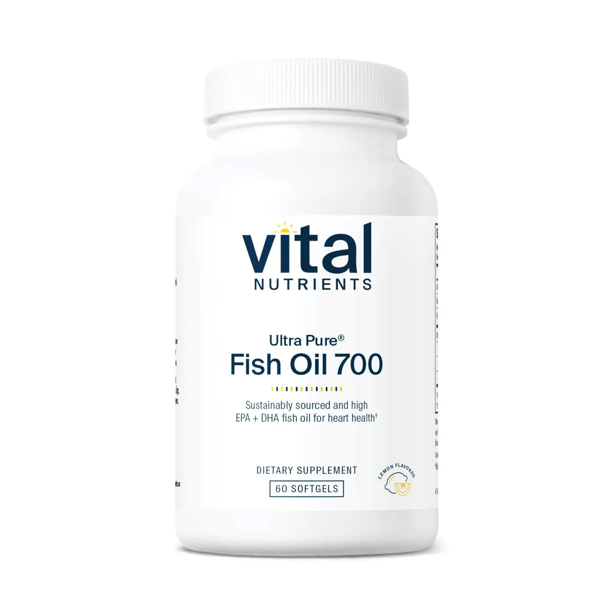 Vital Nutrients Ultra Pure Fish Oil 700 | Omega-3 EPA & DHA, Lemon Flavor, 60 Softgels - main product image
