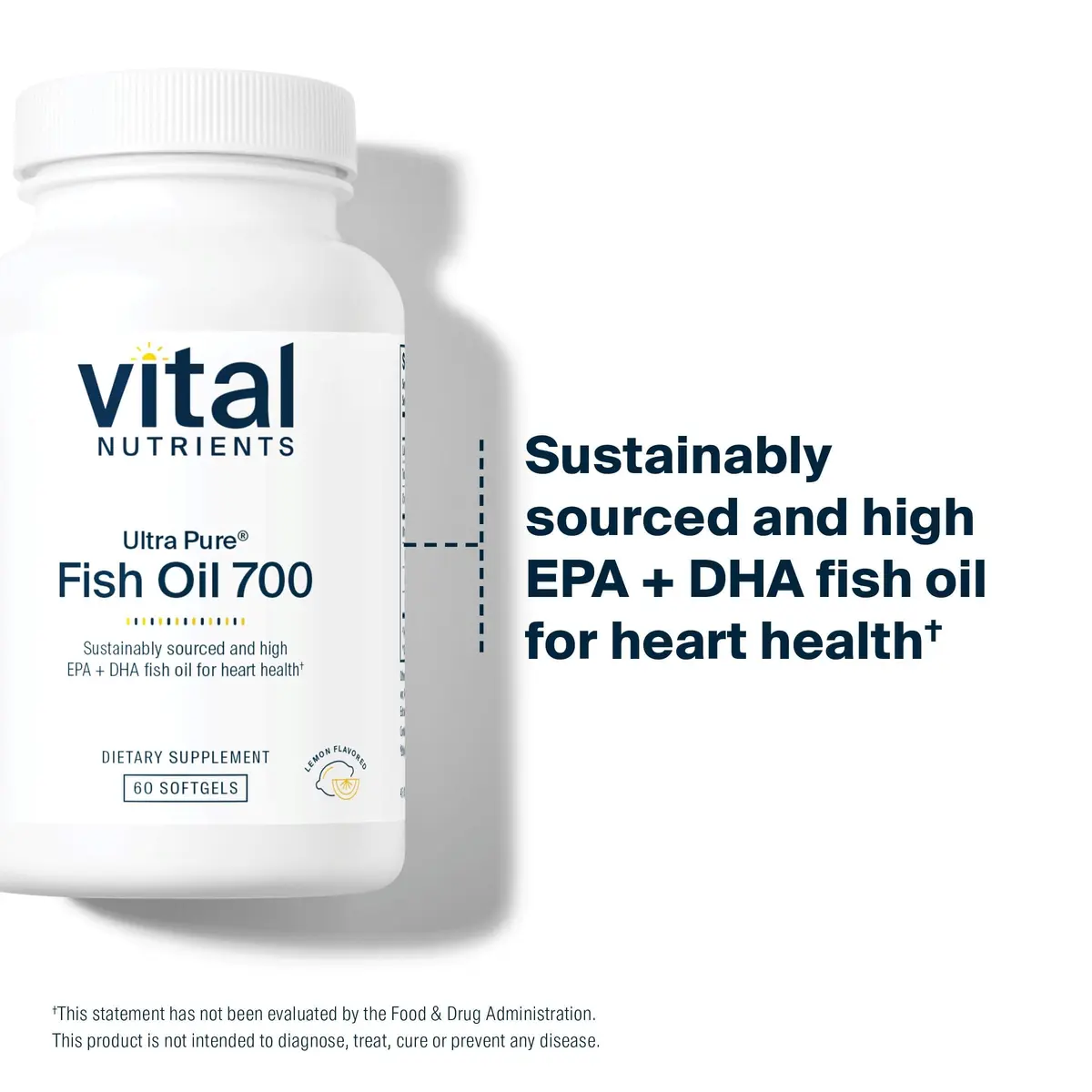 Vital Nutrients Ultra Pure Fish Oil 700 | Omega-3 EPA & DHA, Lemon Flavor, 60 Softgels - view 3