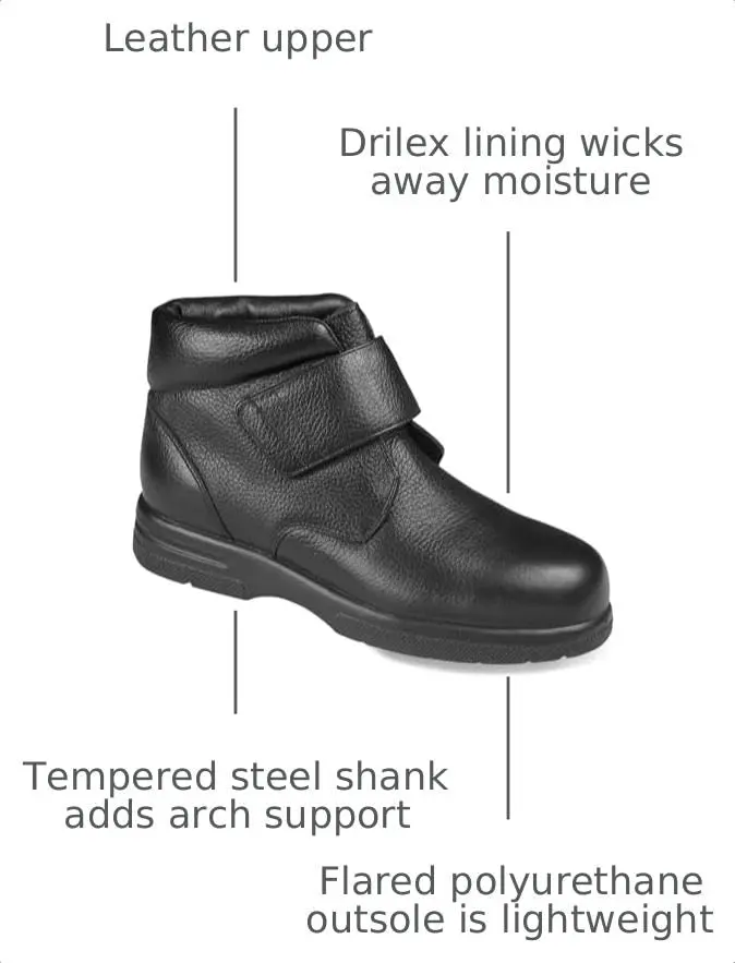 Drew Big Easy Boot Black 11.5 US Wide | Comfort & Style with Therapeutic Support - view 3