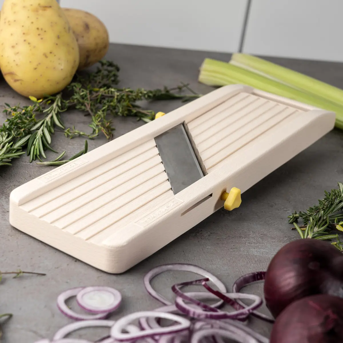 Benriner Japanese Mandolin Vegetable Slicer | Ultra-Sharp Steel Blades, Adjustable Thickness, 31.5cm - view 2