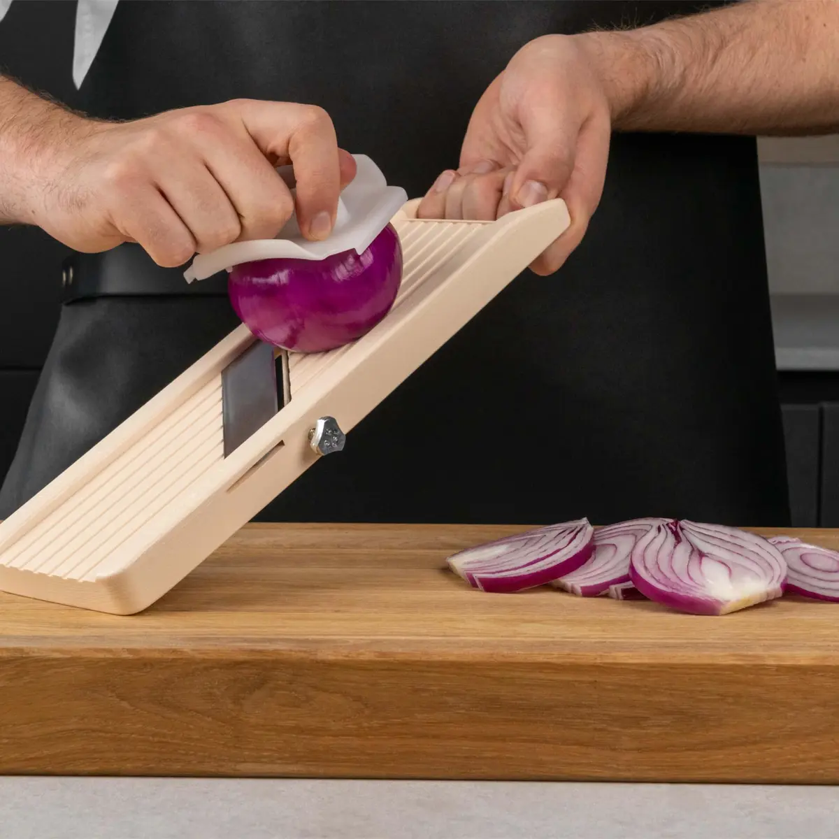 Benriner Japanese Mandolin Vegetable Slicer | Ultra-Sharp Steel Blades, Adjustable Thickness, 31.5cm - view 4