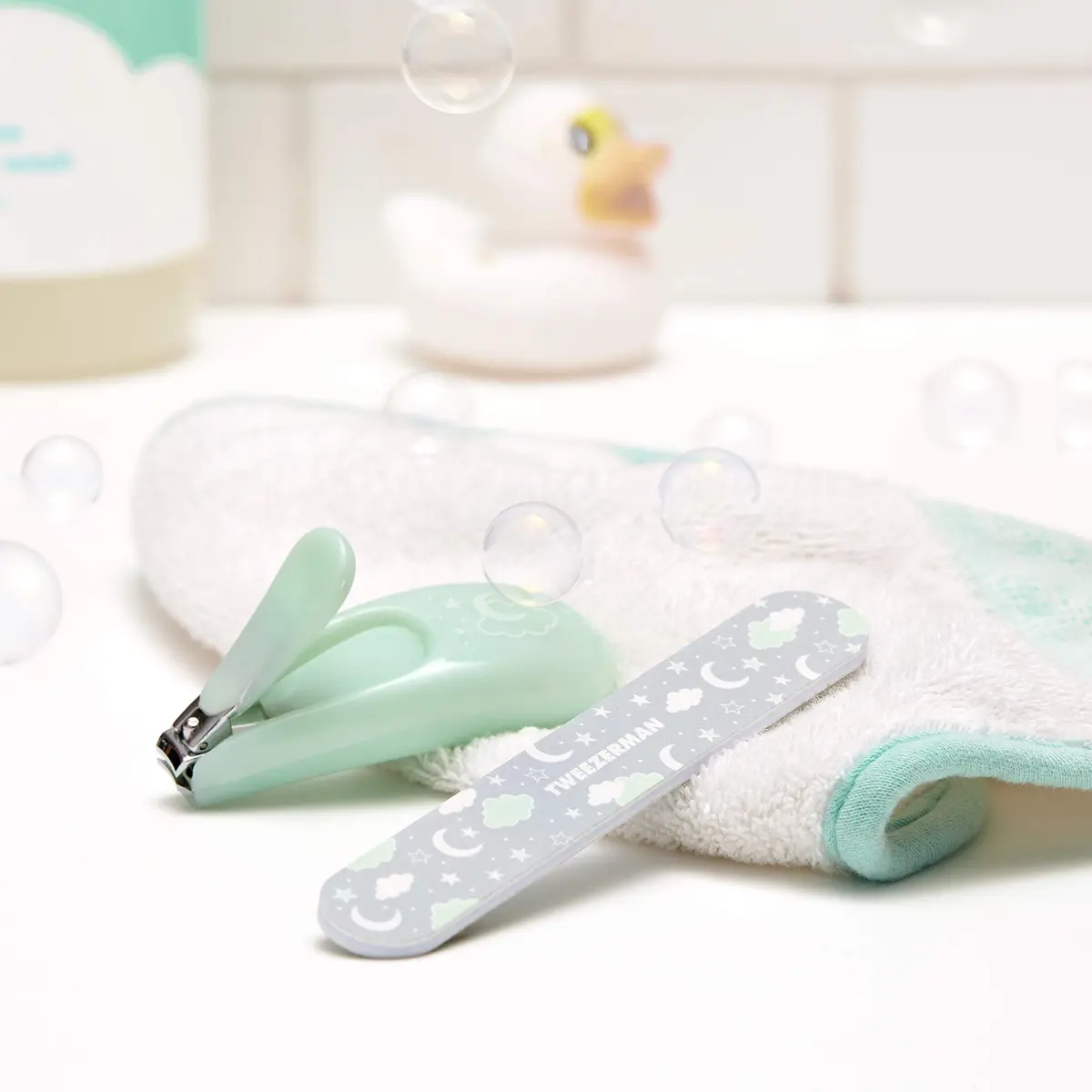 Tweezerman Baby Nail Clipper with Bear File, Green, 1 EA | Safe & Gentle for Tiny Fingers - view 5