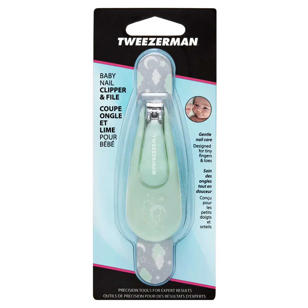 Tweezerman Baby Nail Clipper with Bear File, Green, 1 EA | Safe & Gentle for Tiny Fingers - view 6