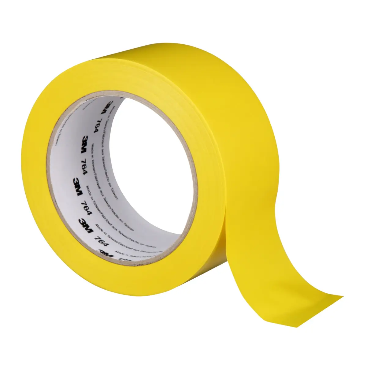 3M General Purpose Vinyl Tape 764, Yellow | Conforms to uneven surfaces, ideal for safety marking and bundling - main product image