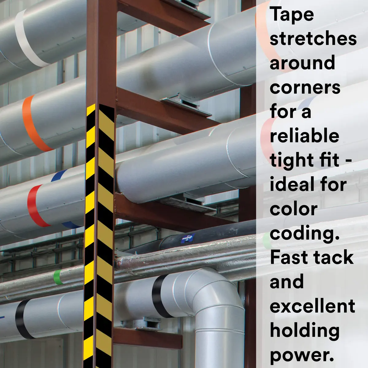 3M General Purpose Vinyl Tape 764, Yellow | Conforms to uneven surfaces, ideal for safety marking and bundling - view 7