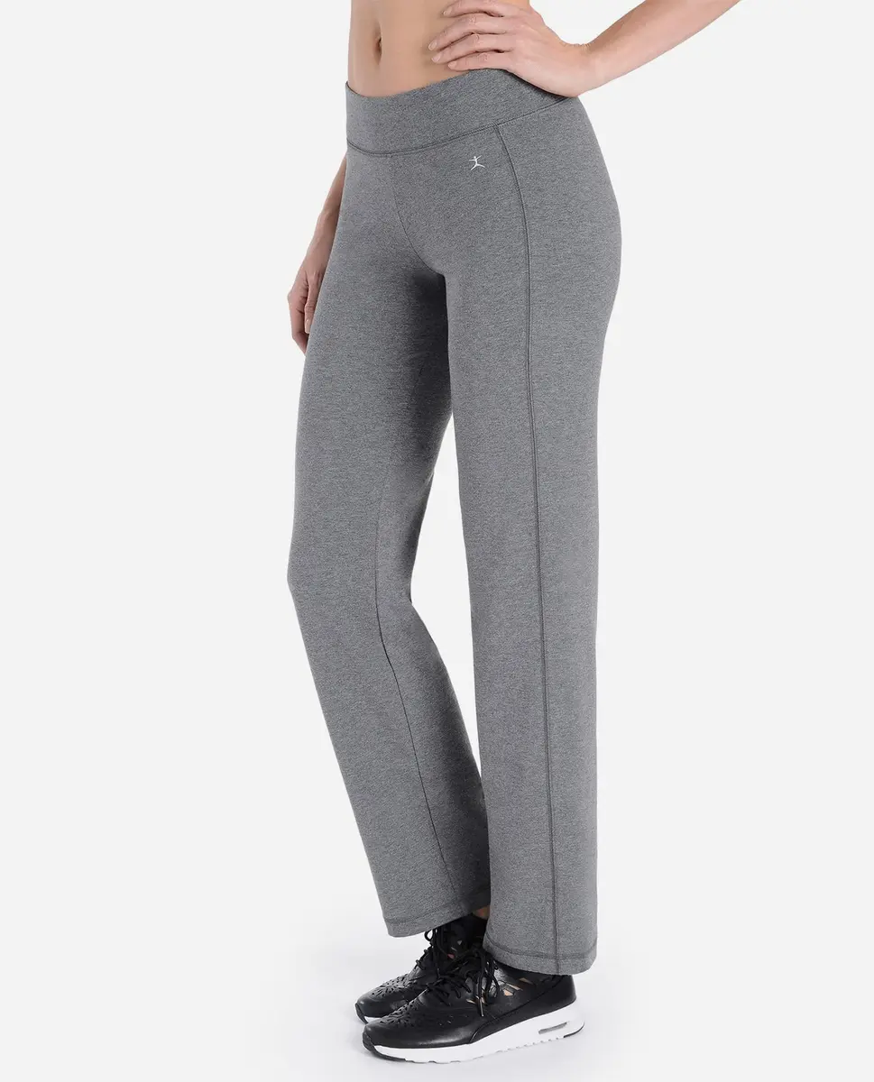 Danskin Essentials Yoga Pant (US, X-Large, Charcoal Grey Heather) Slim Fit Flared Leg 31.5" Inseam - view 2