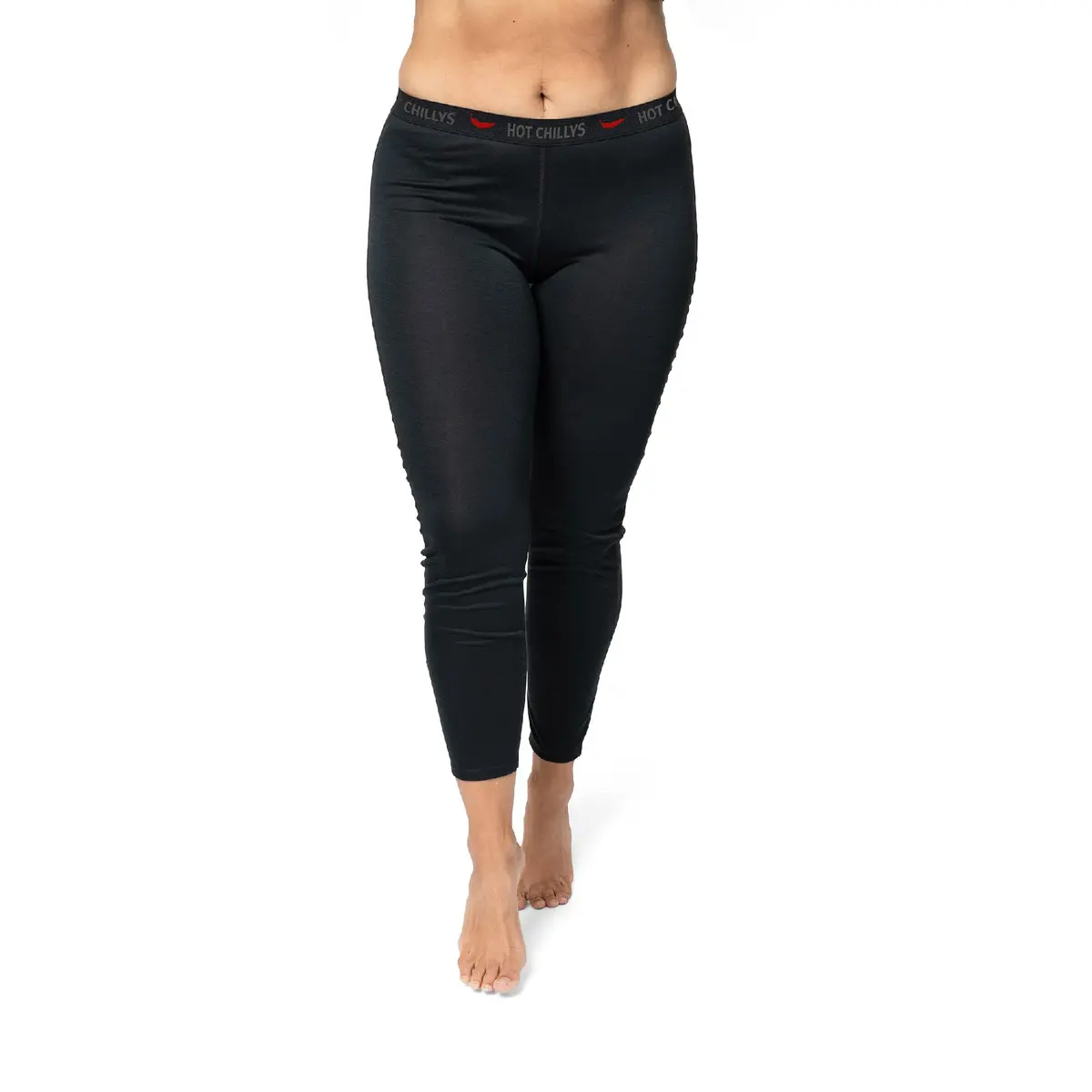 Hot Chillys Women's Pepper Skins Base Layer Bottoms | Midweight Relaxed Fit Thermal Pants in Black (Medium) - view 2