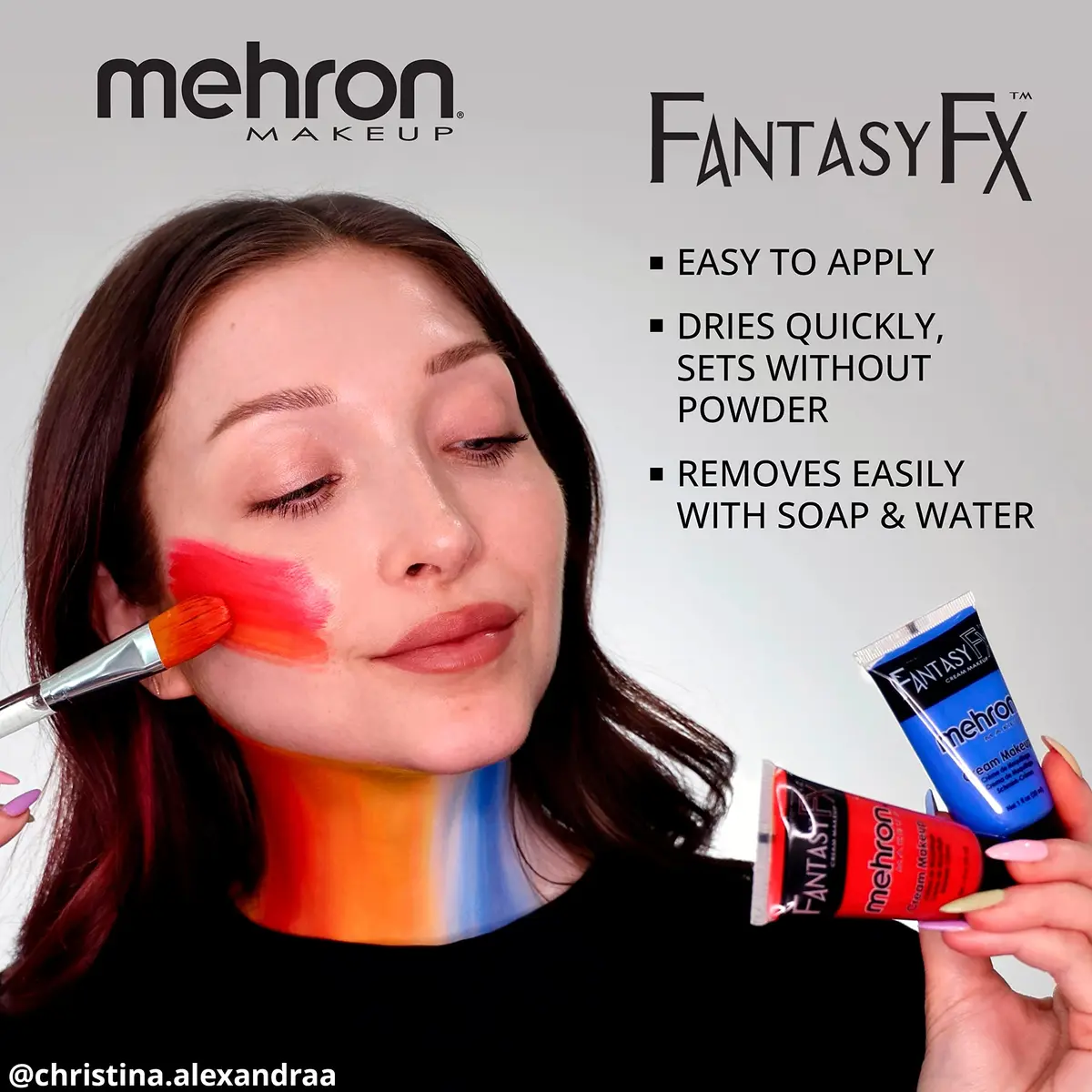 Mehron Makeup Fantasy FX Blue Water-Based Face & Body Paint 29.57ml (1 Fl Oz) | Professional Grade for Cosplay & Halloween - view 4