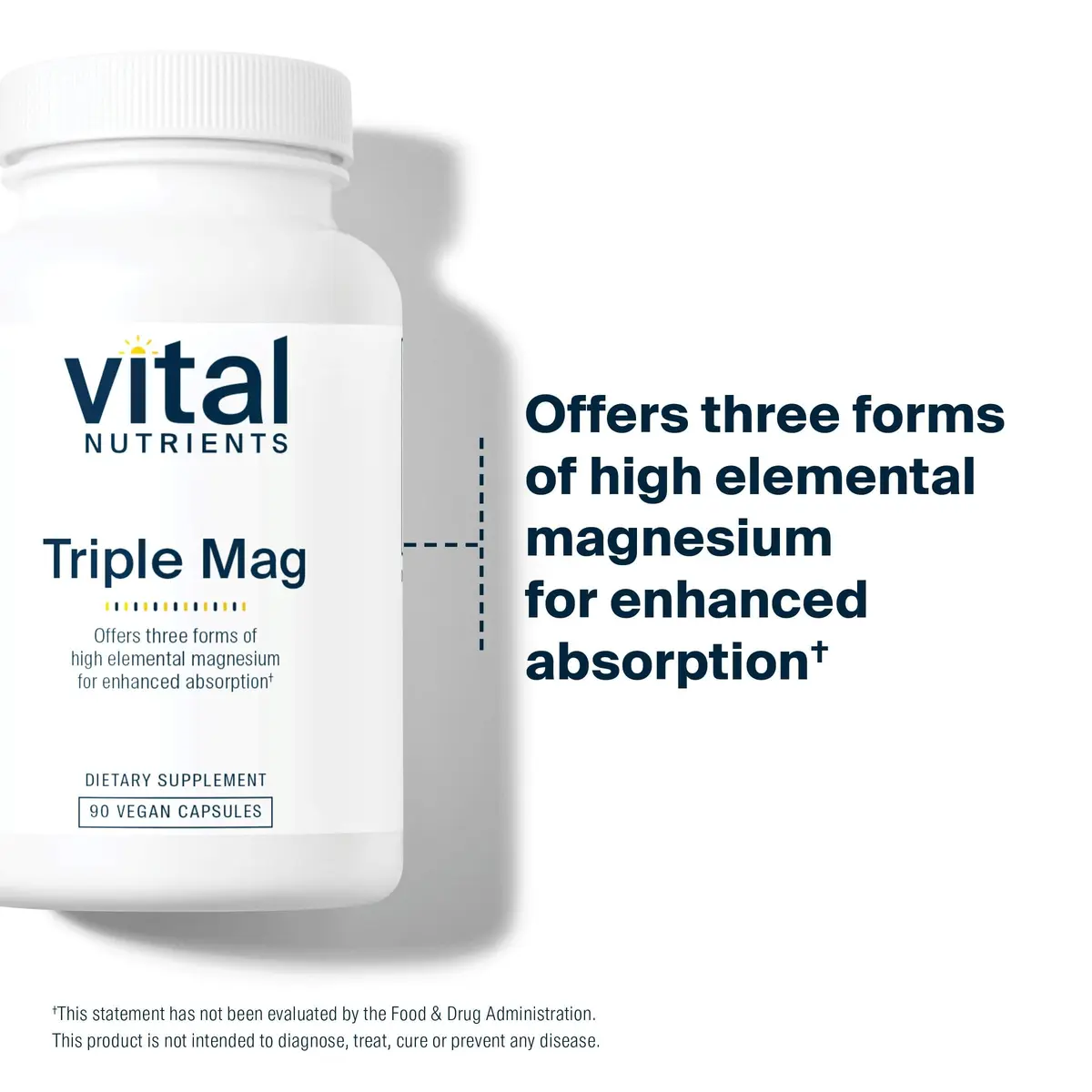 Vital Nutrients Triple Magnesium Complex 500mg | Vegan, Supports Sleep & Stress Relief - view 3