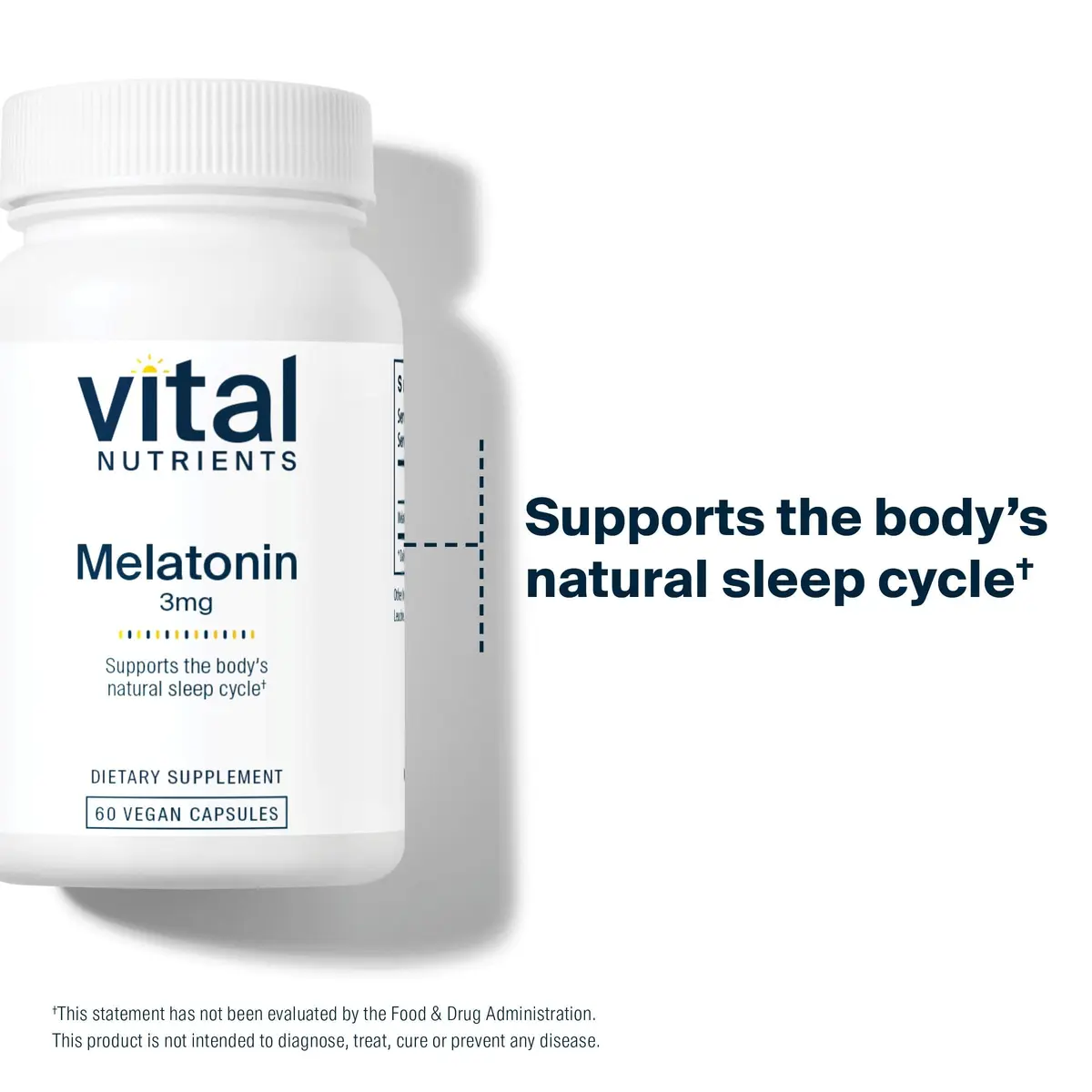 Vital Nutrients Melatonin 3mg | Vegan Sleep Support Capsules for Natural Sleep Cycle - view 4