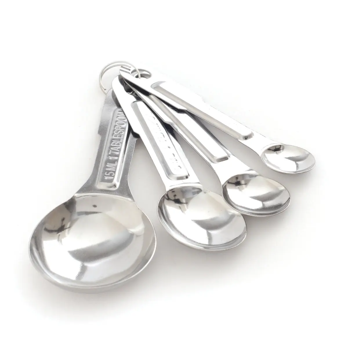 Norpro Stainless Steel Measure Spoon Set 15ml (0.5 Fl Oz) | 4-Piece Set with Metric Equivalents - main product image