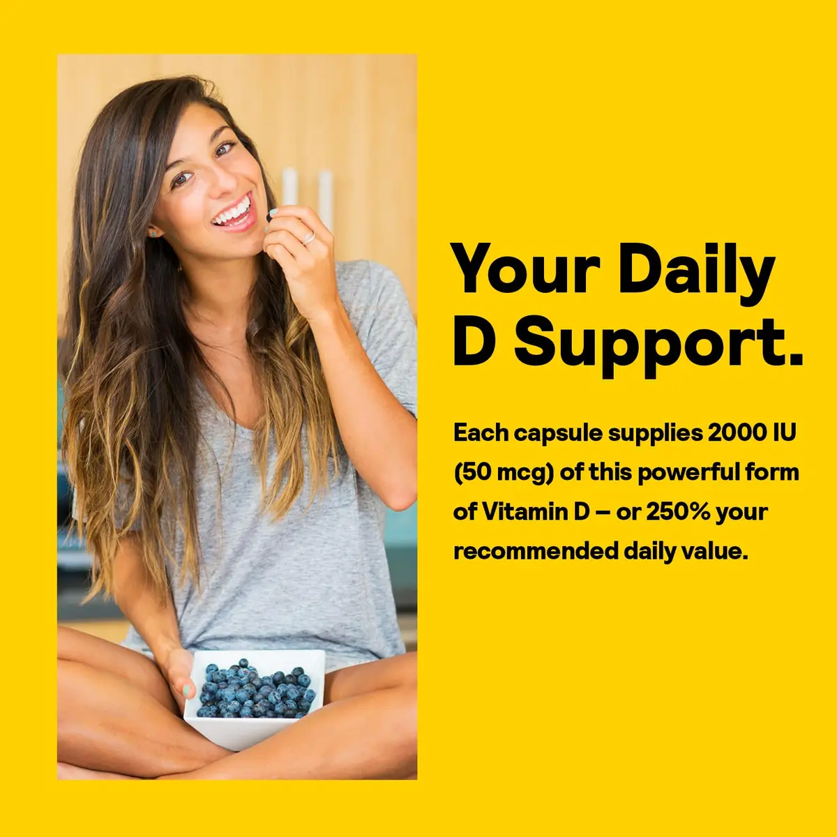 Nature's Life Vitamin D2 2000 IU | Vegan Supplement for Bone & Immunity Support (90 Vegetarian Capsules) - view 4