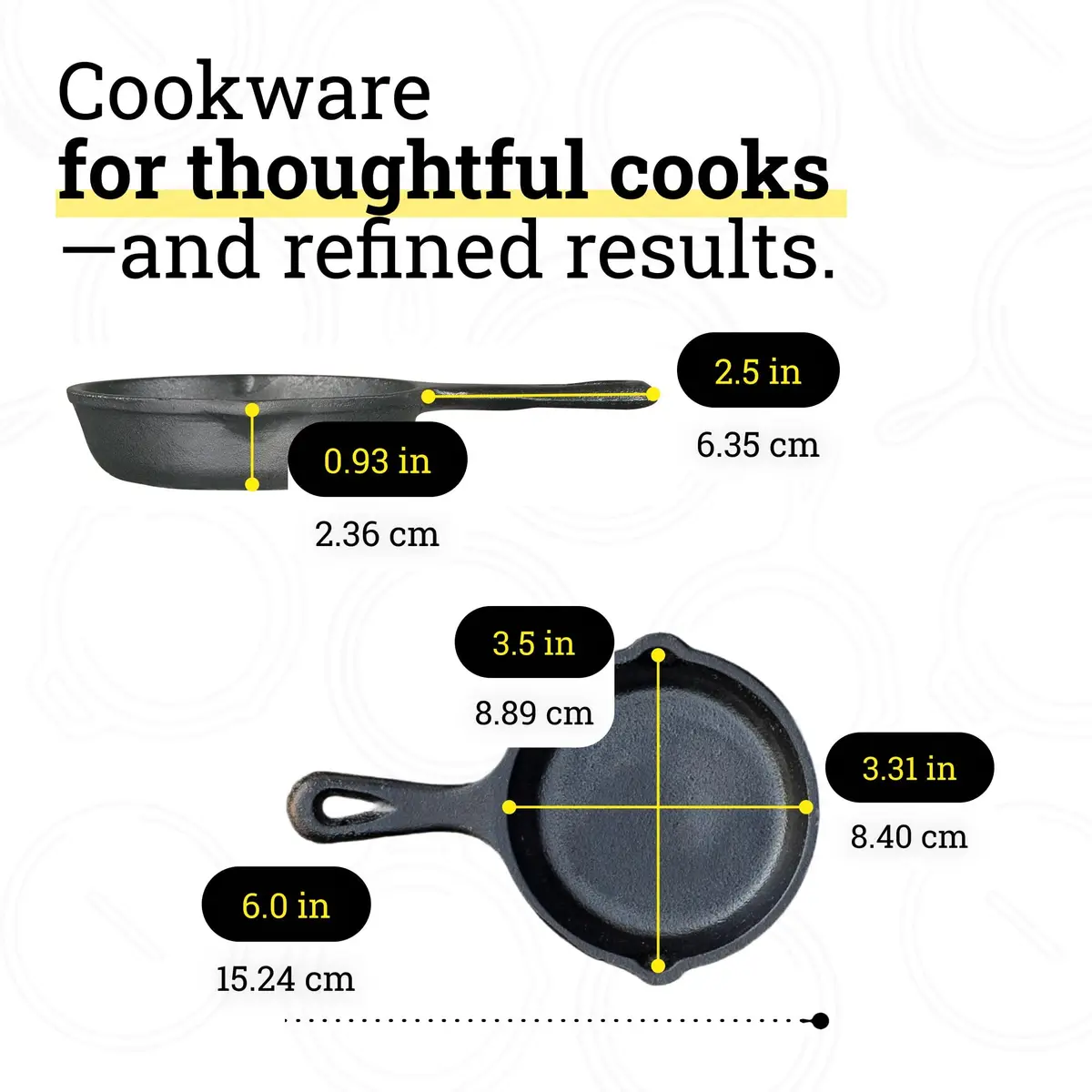 Lodge 3.5-Inch Seasoned Cast Iron Skillet | Oven & Campfire Safe, Naturally Non-Stick - view 6