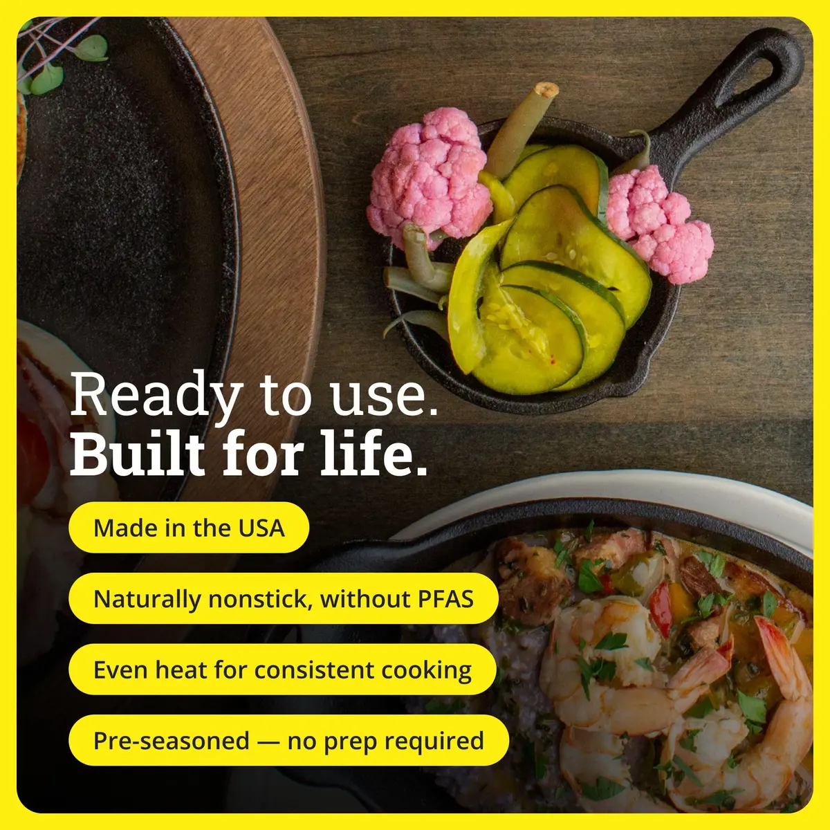 Lodge 3.5-Inch Seasoned Cast Iron Skillet | Oven & Campfire Safe, Naturally Non-Stick - view 3
