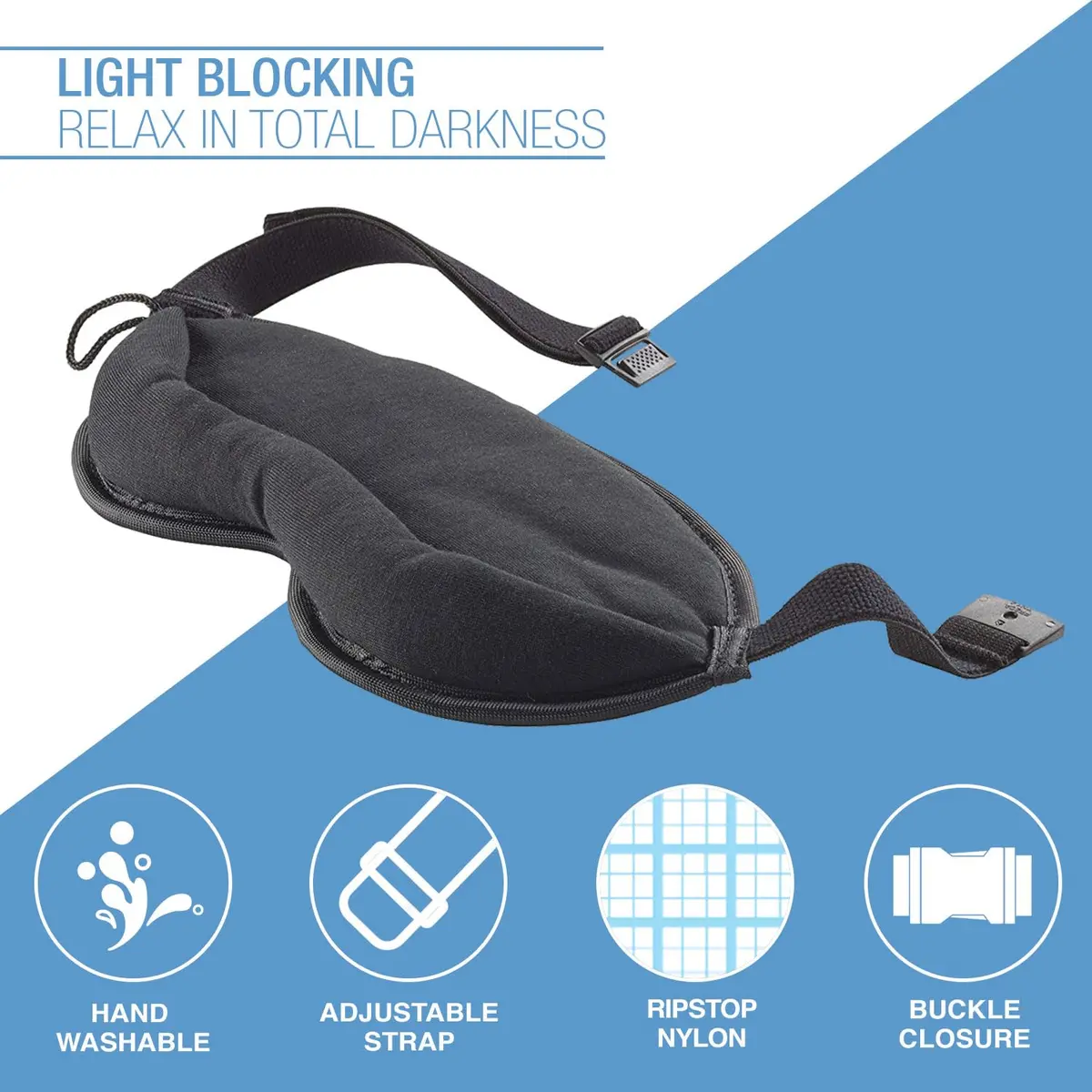Lewis N. Clark Comfort Sleep Mask | Eye Mask for Travel | Breathable & Light Blocking | 2 Pack | Black - view 4