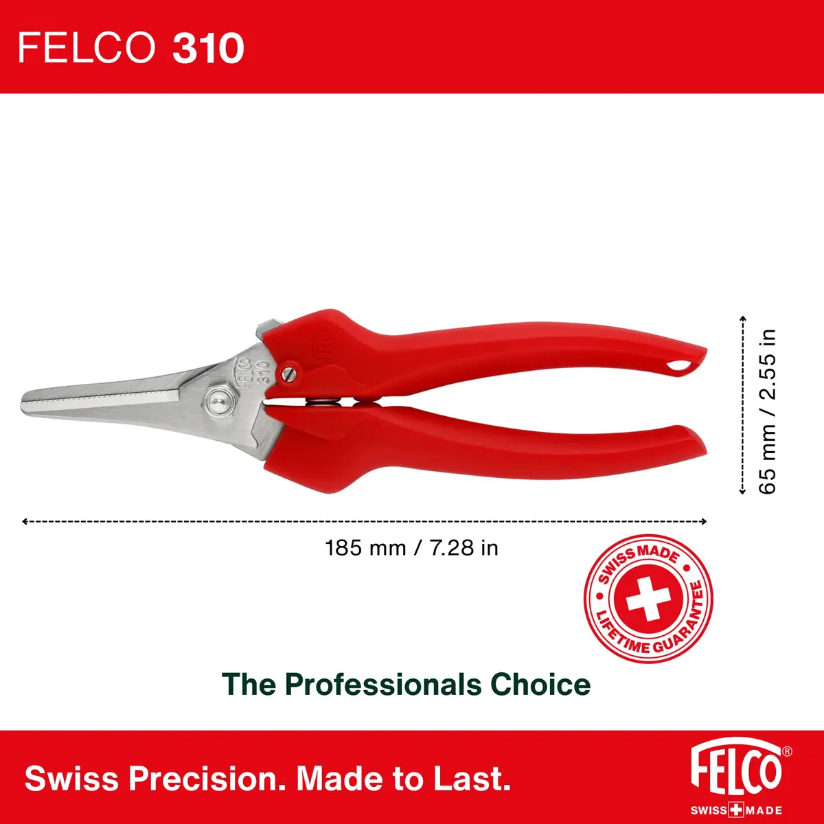 FELCO F310 Pruning Snips – 18cm Lightweight Garden Clippers for Fine Trimming & Harvesting | Precision Tip - view 3